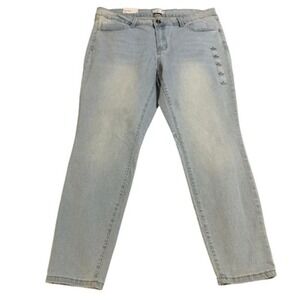 rue+ Jeans Mid-Rise Straight Leg Womens 18 Light Wash Blue Denim Casual Stretch